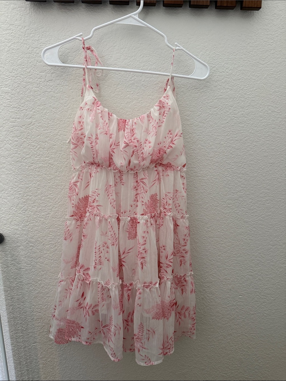 Girls Pink Floral Tiered Sundress